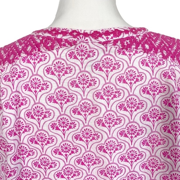 Joules Pink Daisy Foulard Oriella Dress Size US 12 sleeveless embroidered Boho - Picture 8 of 13